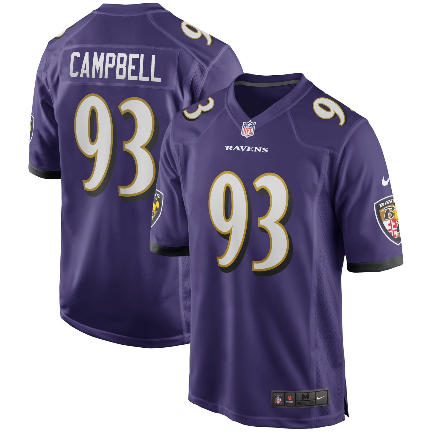 Men's Nike Calais Campbell Purple Baltimore Ravens Game Player Jersey